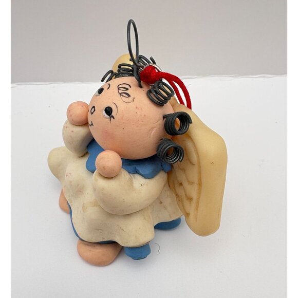 Clay Art Christmas Angel Ornament Dreamy Look Cute & Quirky - Picture 4 of 7
